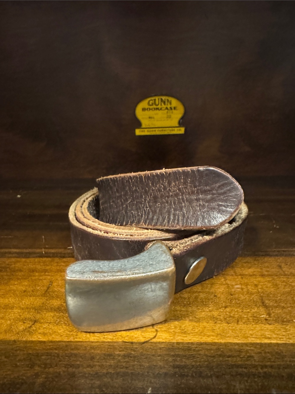 J.Crew 1” Full Grain Brown Leather Men's Belt with Metal Buckle